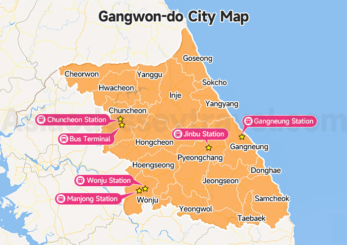 Gangwon-do City Map