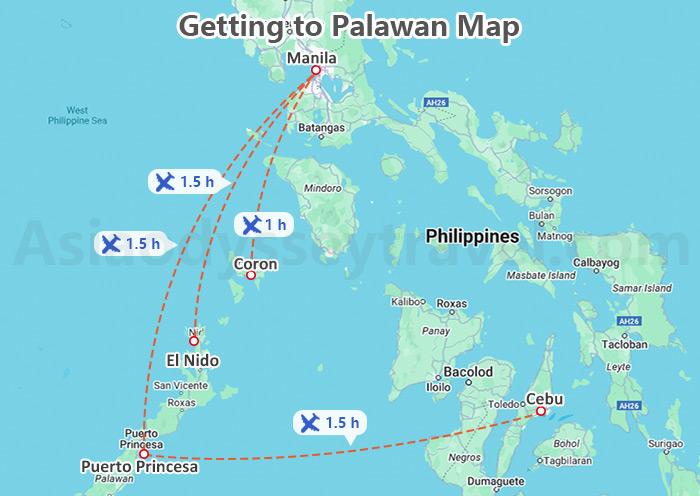 Getting to Palawan Map
