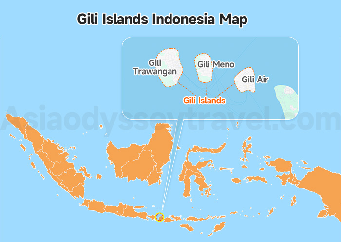 Gili Islands on Map