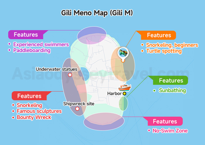 Gili Meno Map