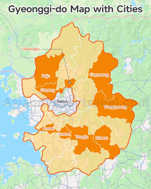 Gyeonggi-do Map with Places to Visit