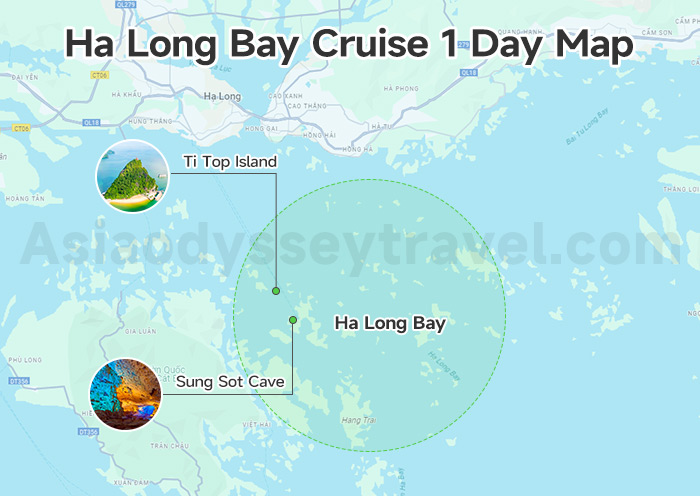 Ha Long Bay Cruise 1 Day Route Map