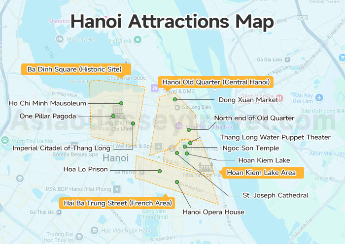 Hanoi Attractions Map