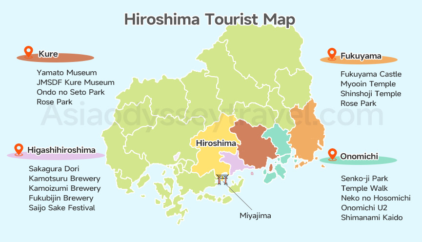 Hiroshima Attractions Map