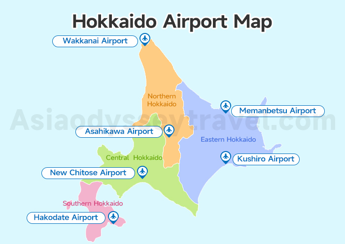 Hokkaido Airports Map