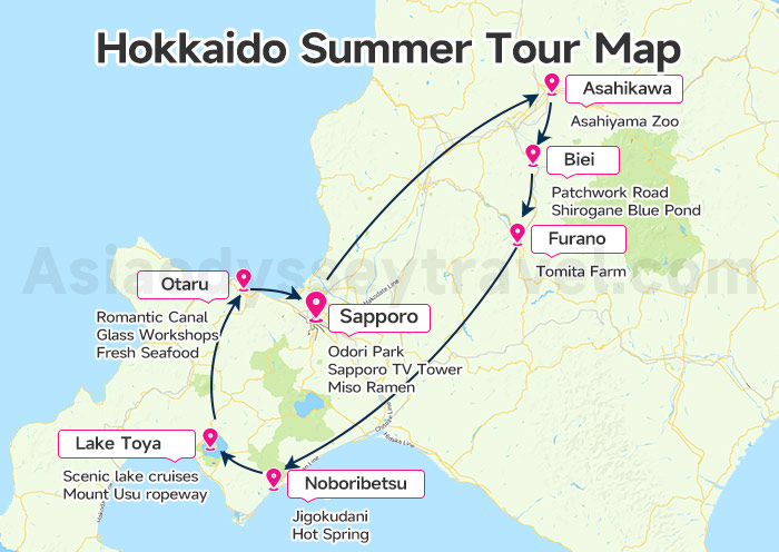 Hokkaido Tour Map