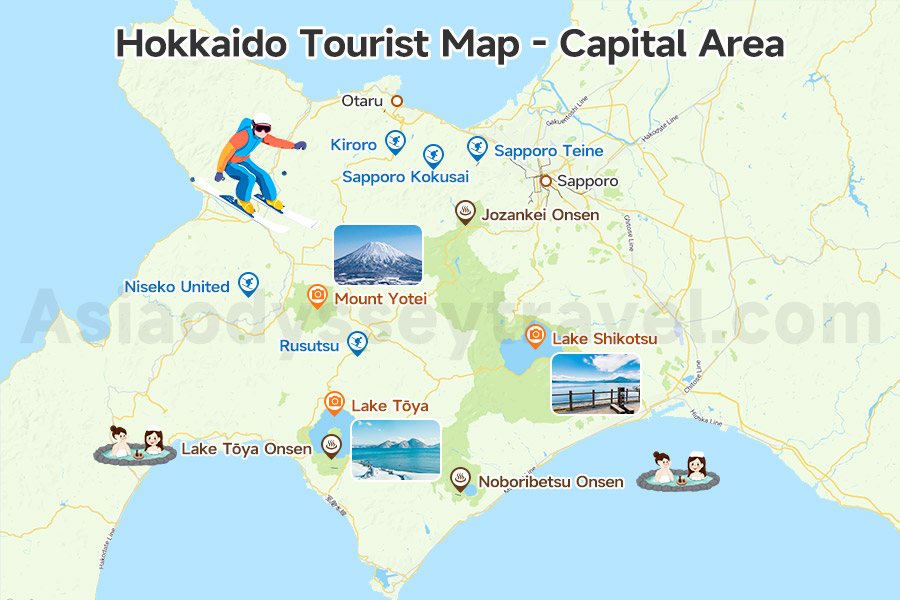 Japan Hokkaido Tourist Map