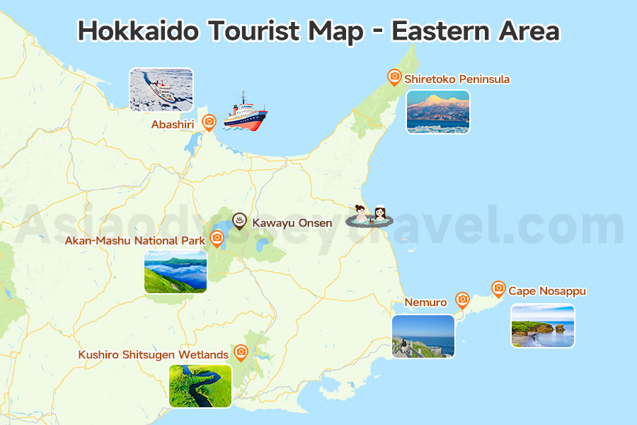Japan Hokkaido Tourist Map