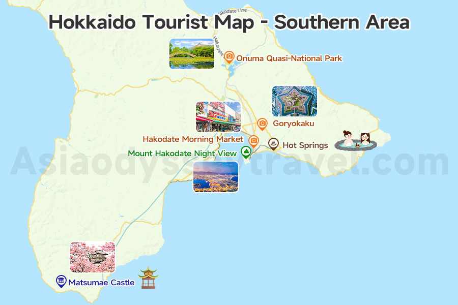 Japan Hokkaido Tourist Map