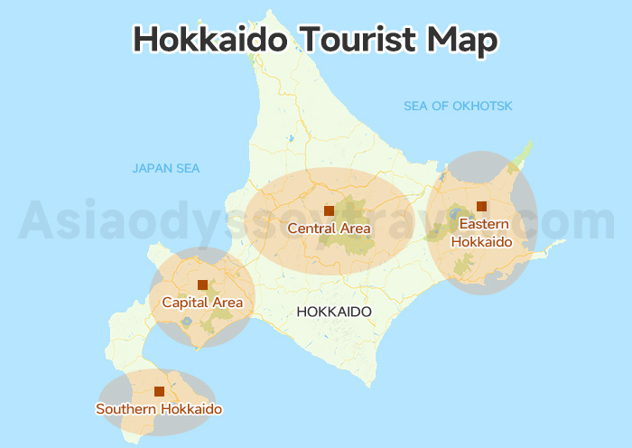 Japan Hokkaido Tourist Map