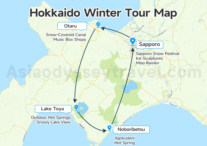 Hokkaido Tour Map