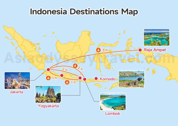 Indonesia Destinations Map