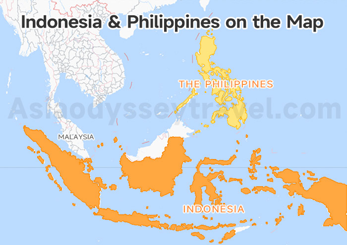Indonesia & Philippines on Map