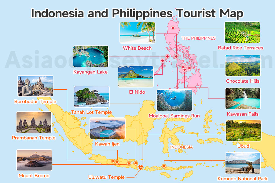 Indonesia and Philippines Tourist Map