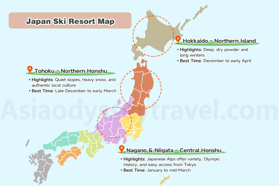 Japan Ski Resort Map