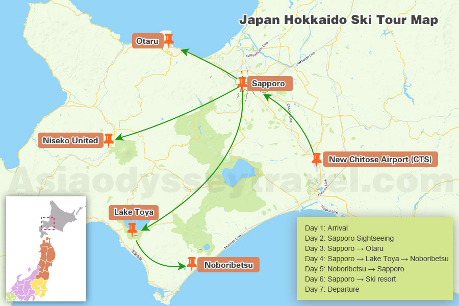 Japan Ski Resort Map
