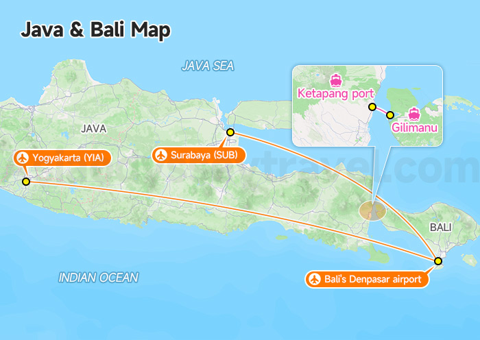 Java & Bali Map