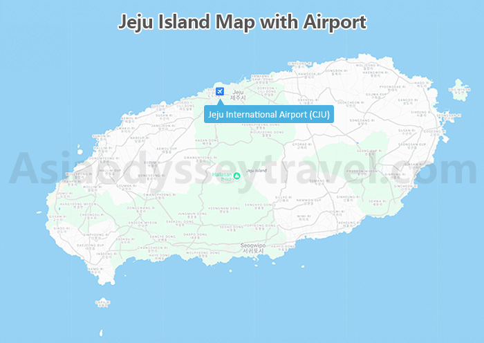 Jeju Island Map with Airport