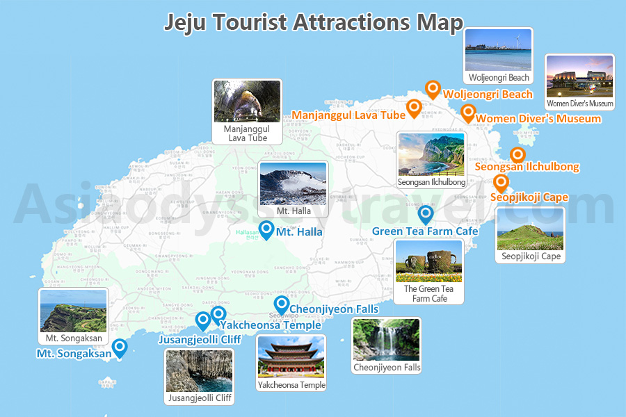 Jeju Island Tourist Attractions Map
