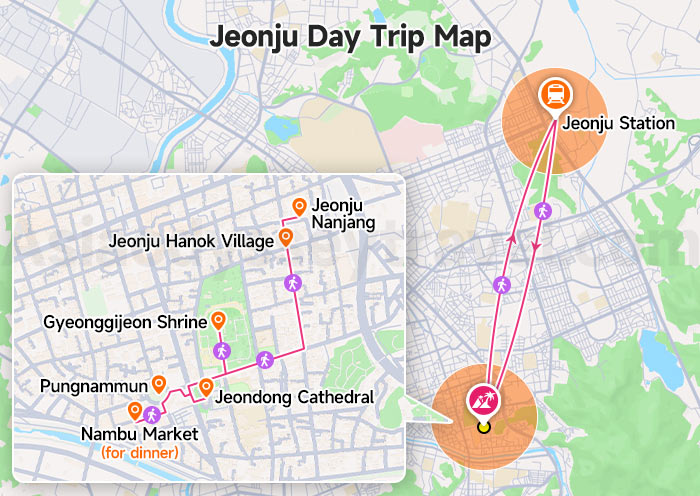 Jeonju Day Trip Map