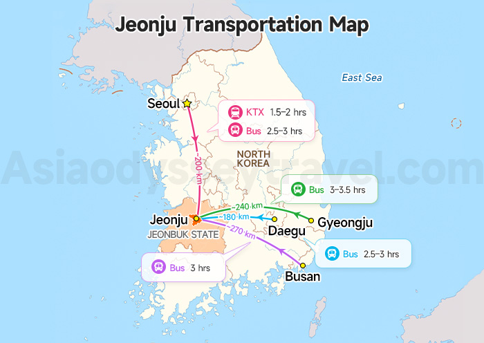 How to Get to Jeonju on a Map
