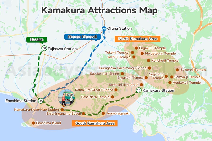 Kamakura Attractions Map