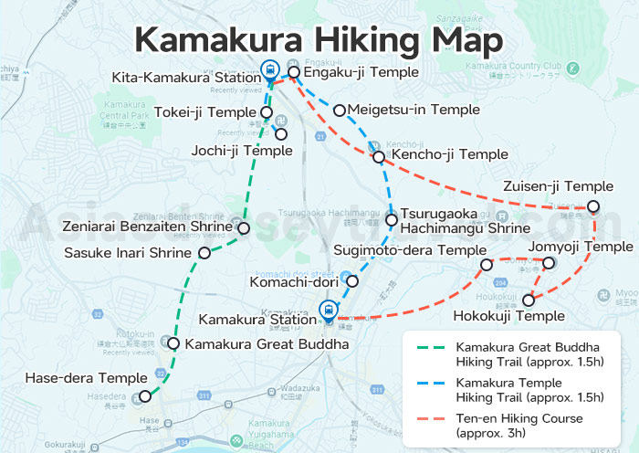 Kamakura Hiking Map