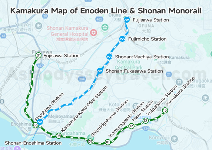 Enoden Line Map & Shonan Monorail Map