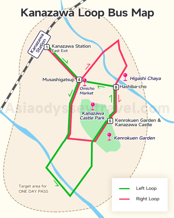 Kanazawa Loop Bus Map