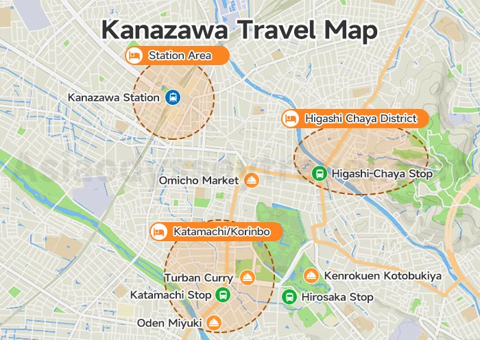 Kanazawa Travel Map