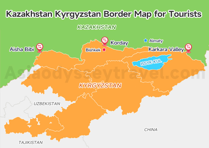  Kazakhstan Kyrgyzstan Border on Map 
