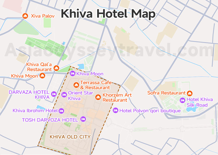 Khiva Uzbekistan Map