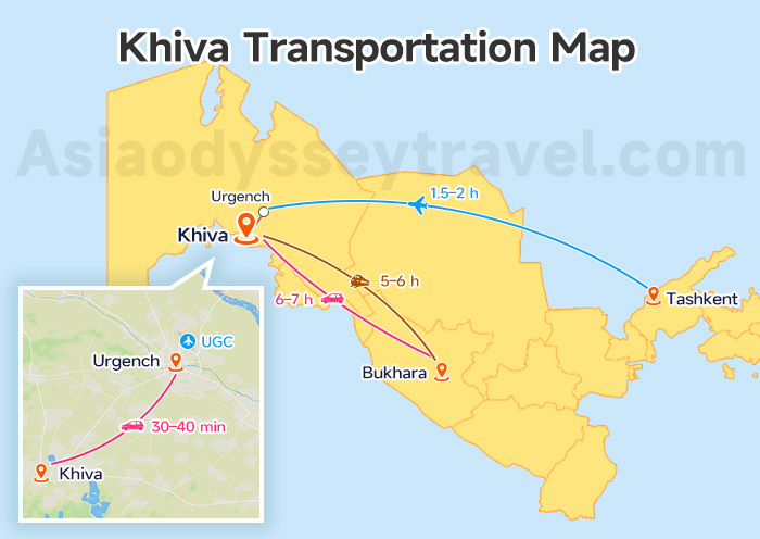 Khiva Uzbekistan Map