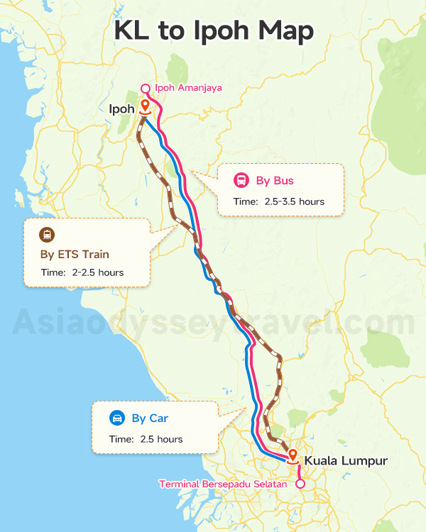  KL to Ipoh Map 