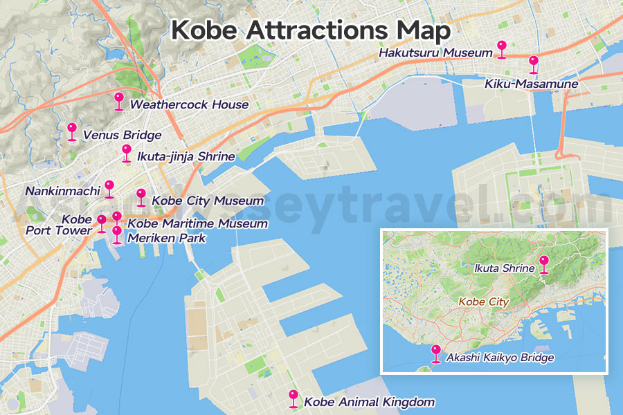 Kobe Attractions Map