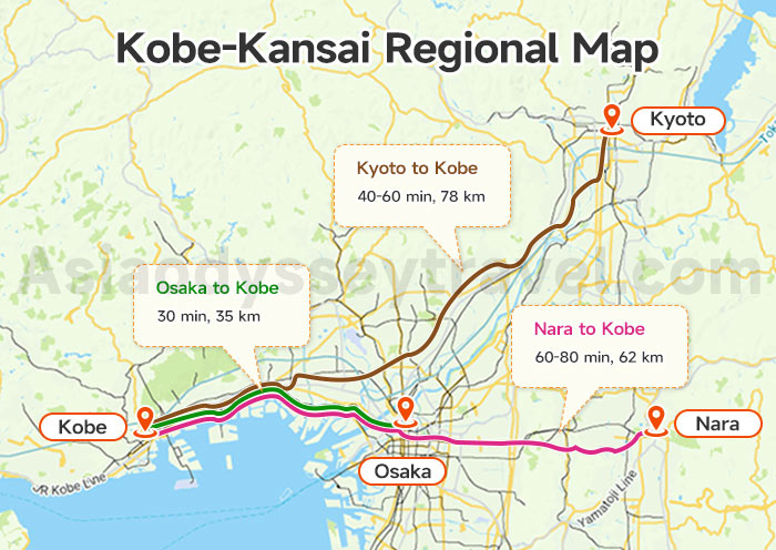 Osaka-Kobe-Kyoto Regional Map