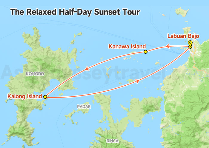 Komodo Island Hopping Half Day Tour Map