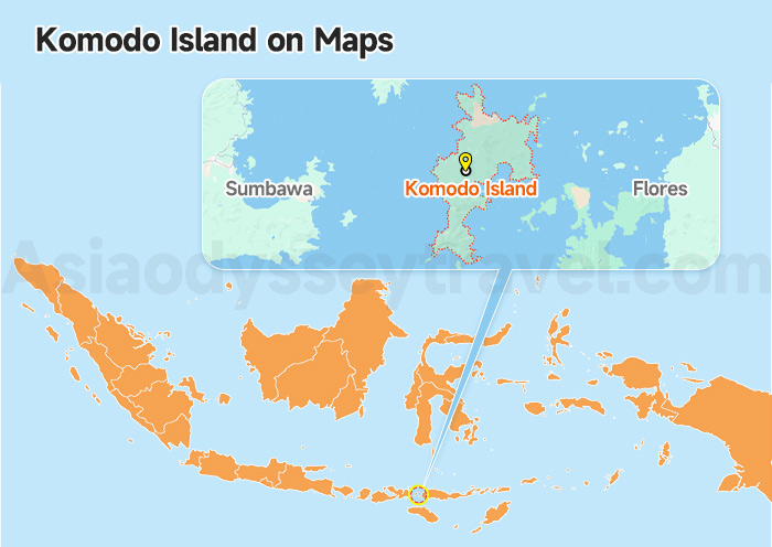Komodo Island on Map