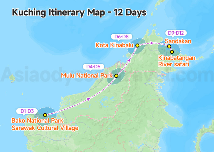 Malaysia Kuching Map