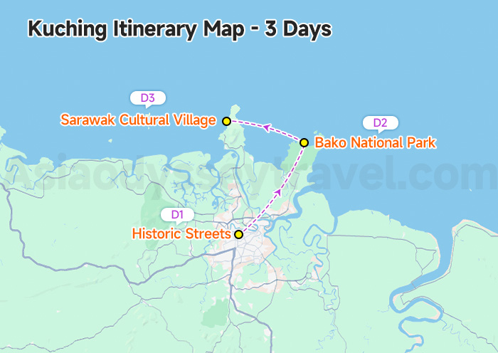 Malaysia Kuching Map