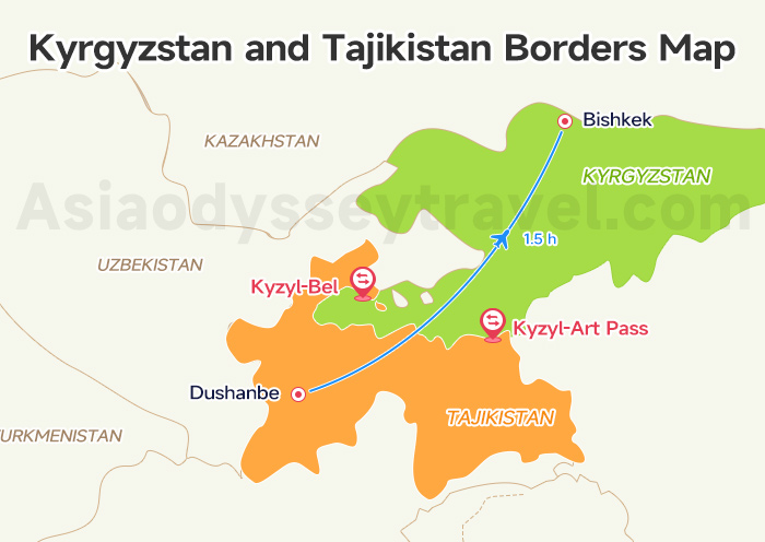 Tajikistan Kyrgyzstan Map