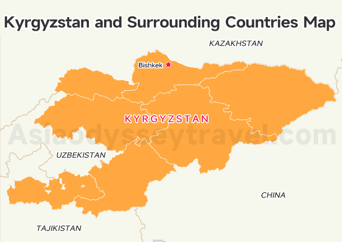  Map of Kyrgyzstan and Surrounding Countries 