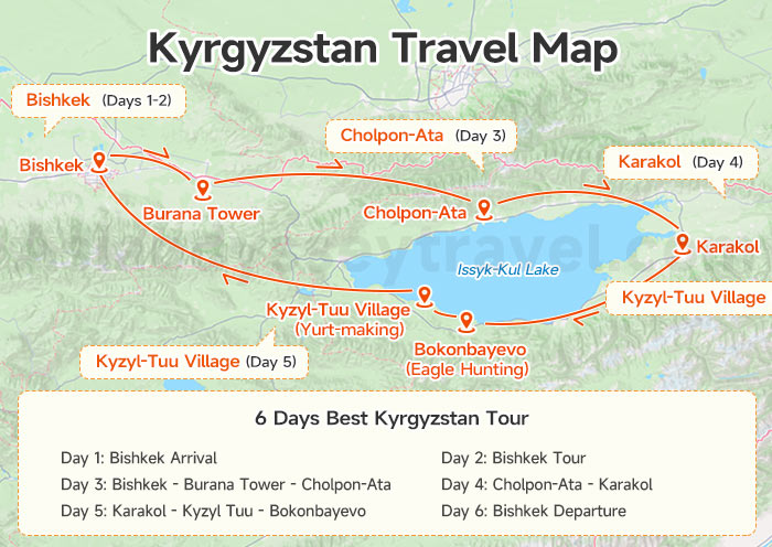  Kyrgyzstan Travel Map 