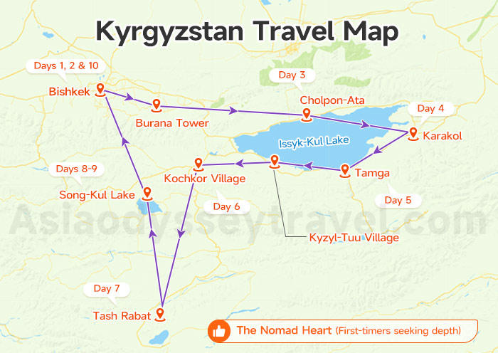  Kyrgyzstan Travel Map 
