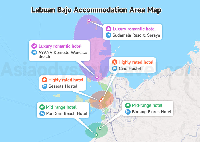 Labuan Bajo Accommodation Area Map