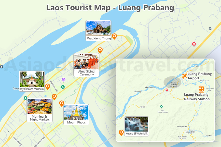 Laos Tourist Map