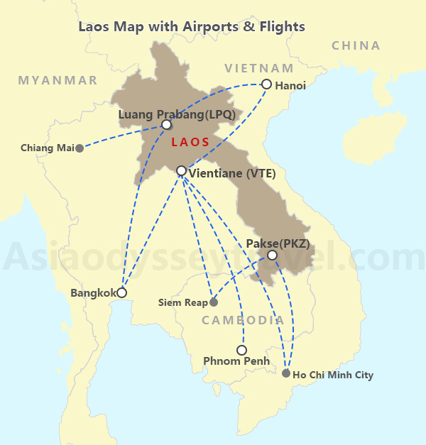 Laos Tourist Map
