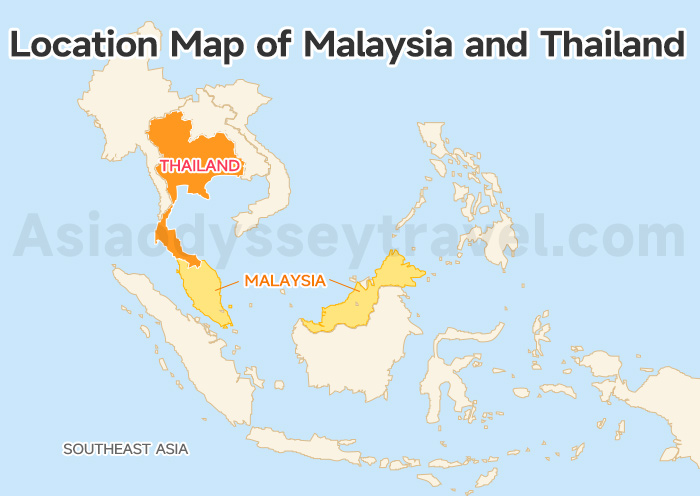 Location Map of Malaysia and Thailand
