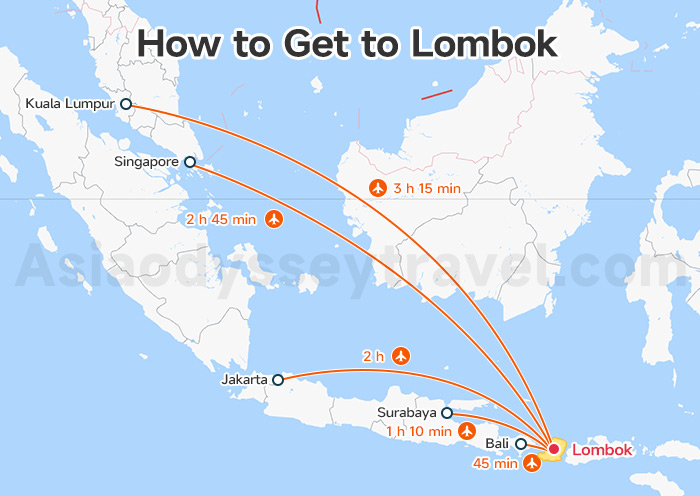 Flights to Lombok Map
