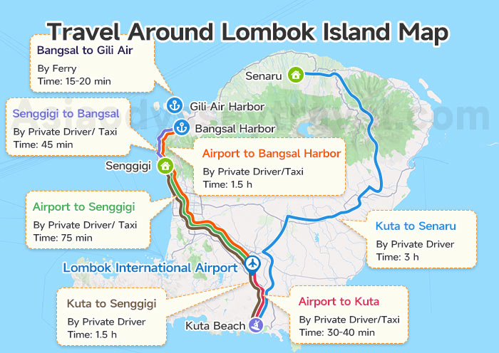 Lombok Island Transportation Map